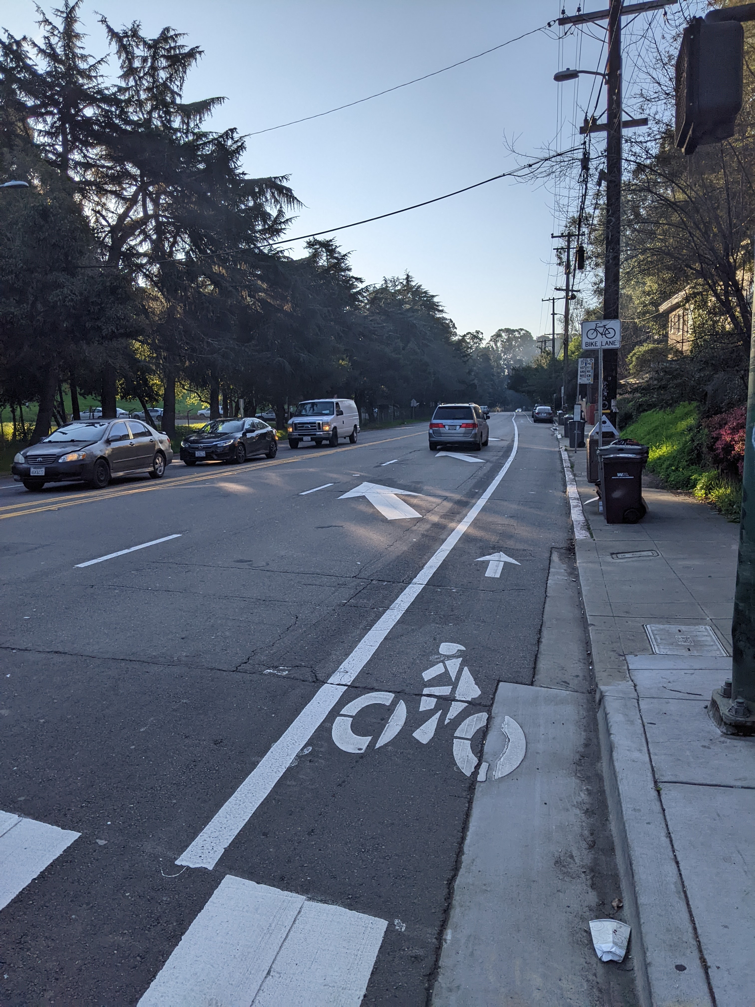 Existing bike lane on Macarthur Blvd