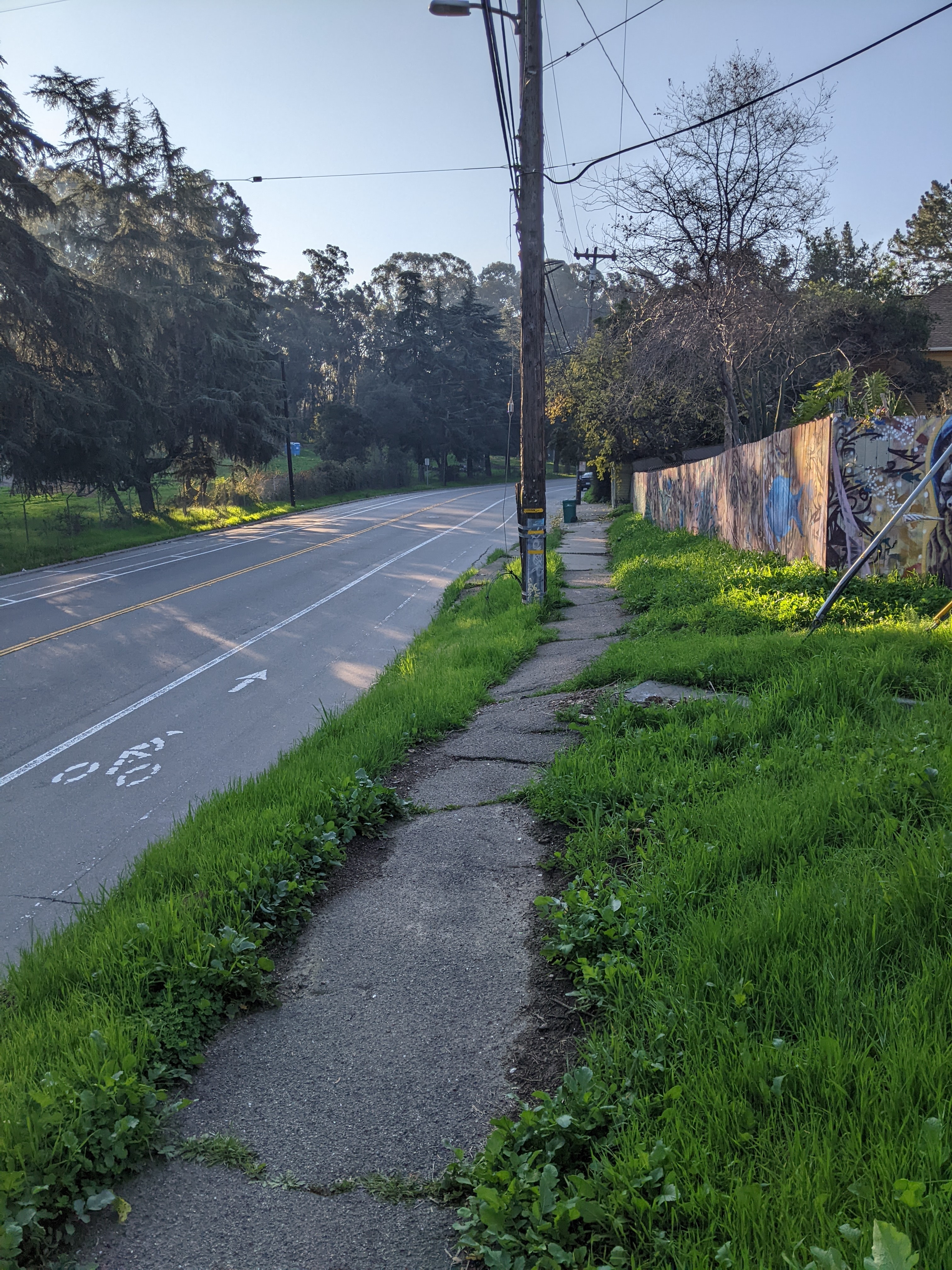 Existing sidewalk condition on Macarthur Blvd